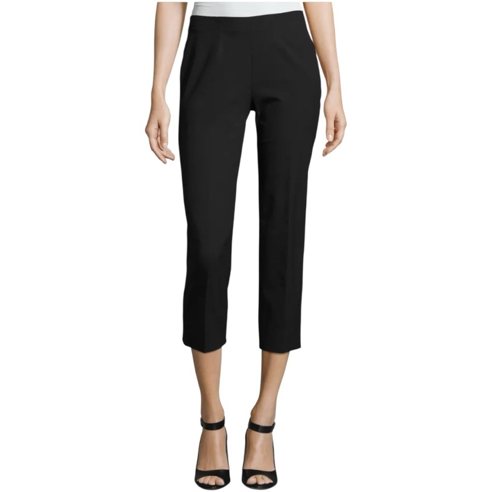 Piazza Sempione Audrey Black Stretch-Cotton Cropped Pants Size 44 – Flawed